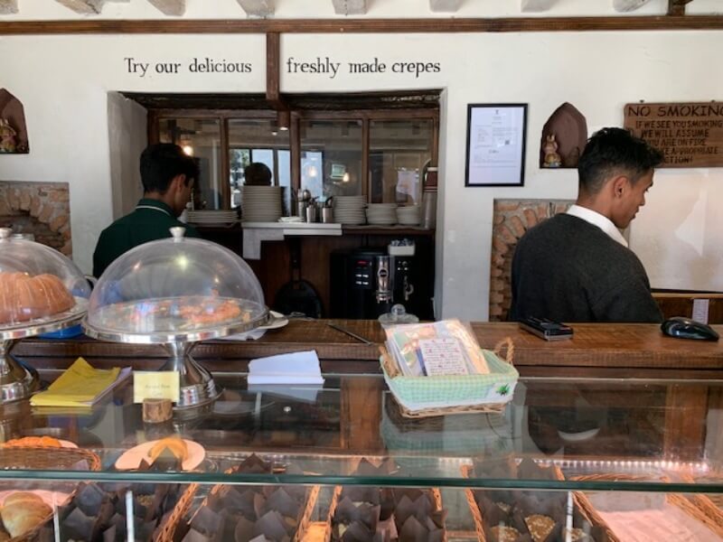 Counter at Landour Bakehouse, one of the best places to eat in Landour