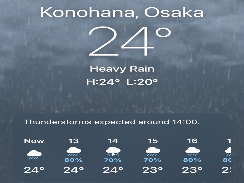 heavy rain in Osaka