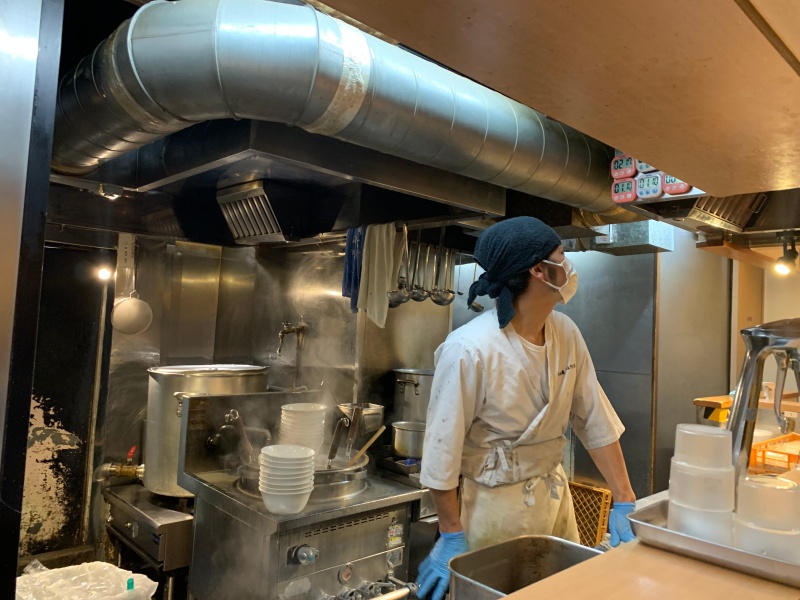 Kitchen and chef at Hayashida in Tokyo